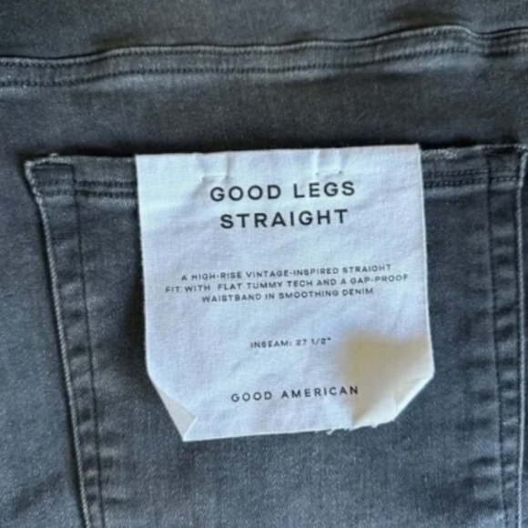 GOOD AMERICAN Good Legs Straight Jeans Black 255 High Rise Size 28–32 - Picture 6 of 10